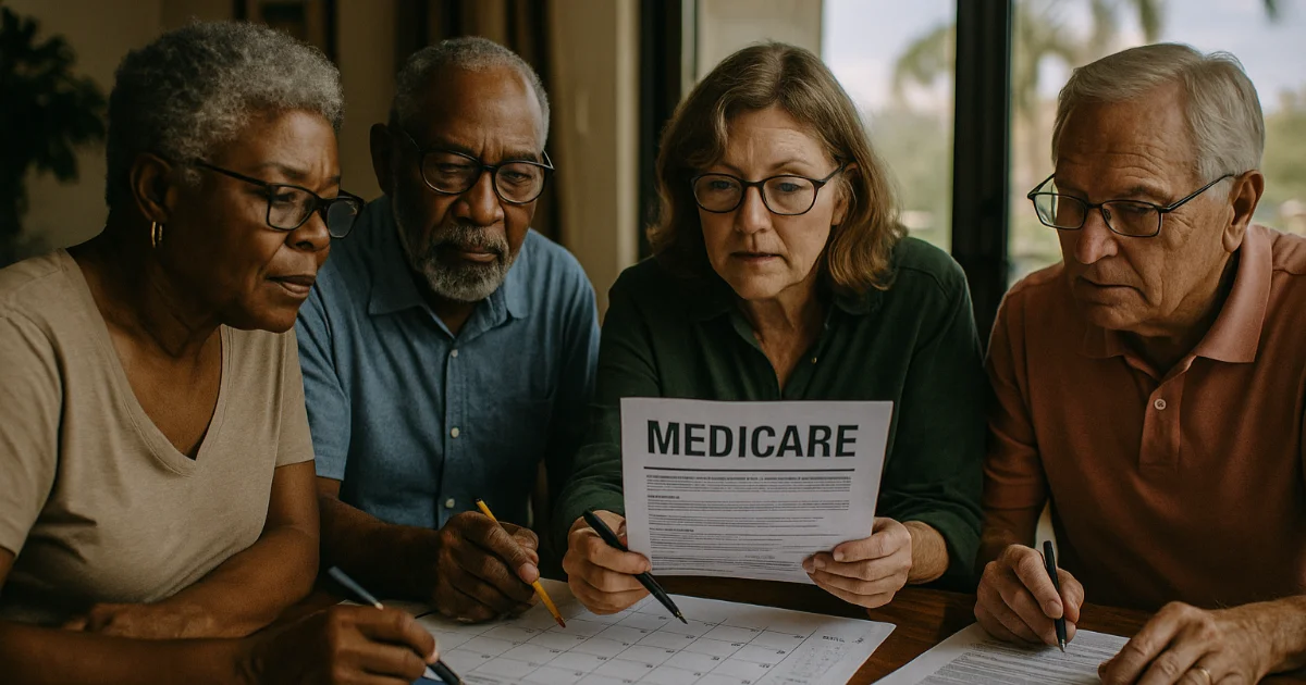 Florida Seniors reviewing Medicare documents